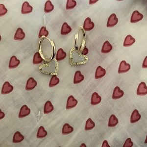 Kendra Scott Crystal White Heart Earrings
